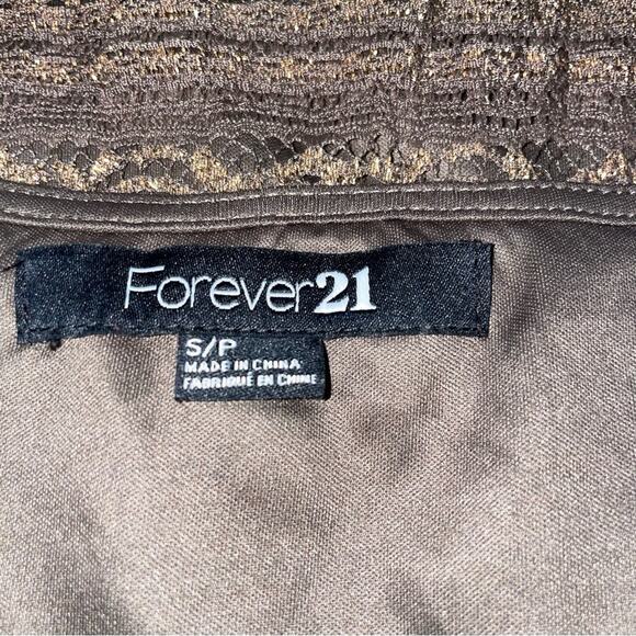 Forever 21 Brown & Gold Lace Mini Bodycon Dress - Picture 2 of 3